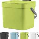 LALASTAR 1.8 Gallon Hanging Trash Can, Green, Plastic, Compost Bin Indoor Kitchen Sealed, Small Trash Can with Lid, Mountable (7L-New)