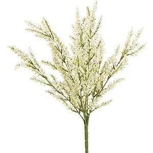 Factory Direct Craft Cream Artificial Heather Bush - Faux Wispy Cream Heather Wildflower Bush for Flower Arrangements and Spring or Summer Decorations