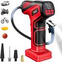 DIYtoolifz 150PSI Tire Inflator Portable Air Compressor: Cordless Air Pump Compatible with Milwaukee 18V Battery - Car Tire Pump with LCD Display & LED Light for Auto, Motorcycles (Bare Tool)