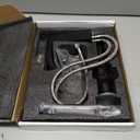 Waterfall Bathroom Faucet 1 Hole, Single Hole Bathroom Faucet, Single Handle Vanity Sink Faucet with Deck Plate, Pop-up Drain & Supply Lines, Matte Black