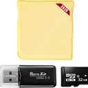 2025 Version Gold Pro Micro SDHC Dual Core Revolution Cartridge, Including 32GB MicroSD TF Card and USB Adapter, Compatible with New 2DS/3DS/XL NDSL NDSI, NO Timebomb (Yellow)