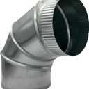 4" Adjustable Duct Elbow 90 Degree HVAC - Galvanized Sheet Metal 28-Gauge Duct Connector - Ideal for Round Tube Air Ventilation & Vent Pipe Ductwork (4 Inch)