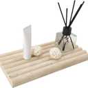 Natural Travertine Marble Tray for Bathroom Countertop Organizer,Vanity Decorative Stone Tray for Candles, Perfume, Jewelry Dish Ring Tray (Beige)