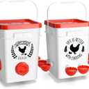 Tgeyd 5Gal/25Lb Large Chicken Feeder and Waterer Set (Rain Proof/No Waste), with S-Hooks for Easy Hanging