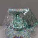 2.6 Quart Floral Enamel Tea Kettle, Vintage Enameled Teapot Stovetop, Enamel on Steel Water Coffee Tea Pot with Ceramic Handle, Colorful Hot Water Kettle for Home Kitchen Decor, No Whistling