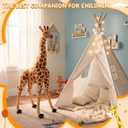 Meooeck 55 Inch Giant Giraffe Stuffed Animal, Large Plush Toy for Kids Lifelike Standing Toys Stuffed Tall Giraffe for Birthday, Home Nursery Decor