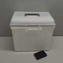 IRIS USA File Box WeatherPro Portable File Organizer Plastic File Box for Letter File w/ Organizer-Lid, Durable Lid and Seal w/ Secure Latching Buckles, Stackable and Nestable, Pearl 19 Qt. 1 Pack