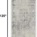 RUGGABLE Washable Vintage Runner Rug Kamran Blue Quartz 2.5x10, Stain-Resistant, Non-Slip Hallway Runner Machine Washable Rug for Hallway, Entryway, Living Room & Kitchenwith Standard Pad