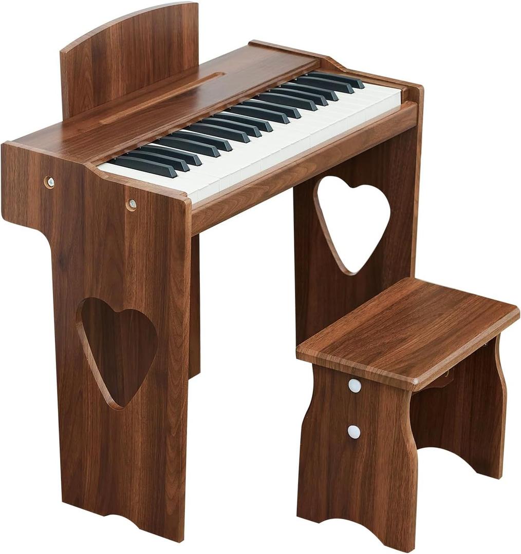 Kids Piano Keyboard, 37 Keys Digital Piano for Children, Toddler Music Educational Instrument Toy Wood Piano for 2+ Girls and Boys