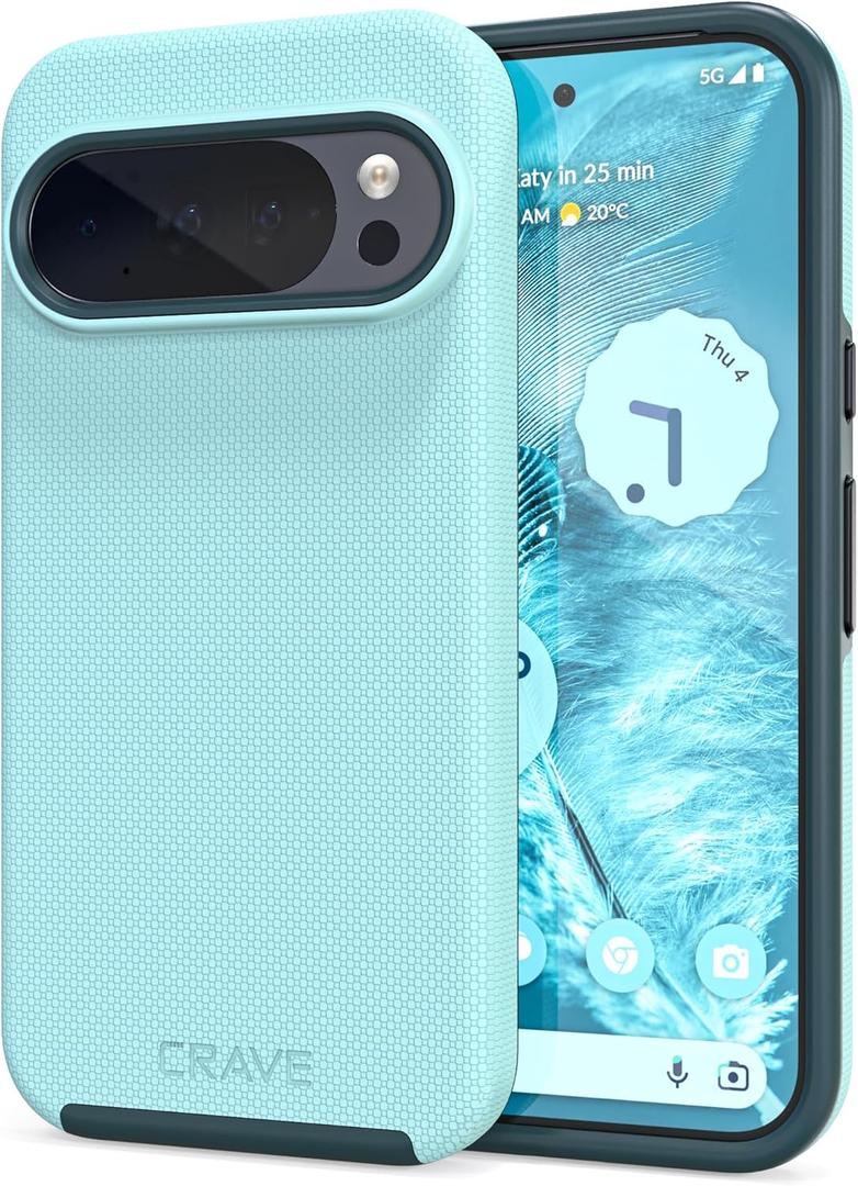 Crave for Google Pixel 10 Case and Pixel 10 Pro Case, Shockproof Protection Dual Layer (6.3 inch) - Aqua