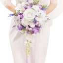 Bridal Bouquet Cascading Wedding Bouquet for Bride Lilac Purple
Cascade Wedding Bouquets for Bride Bridesmaid 10" Artificial Flowers Bouquet for Wedding Party Decor