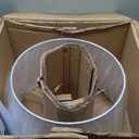 Canarm Maly 1 Light Table Lamp with Brushed Nickel and Faux Wood Finish and White Shade