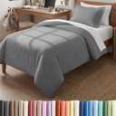 Duvet Cover Twin/Twin XL Size Set - Extra Soft Twin/Twin XL Duvet Cover 68" x 90" with 1 Pillow Sham - Hotel Luxury, Easy Care, Fade Free w/ Zipper Closures & Ties - Comfy & Breathable (Steel Blue) (06 - Steel Blue (No Comforter))