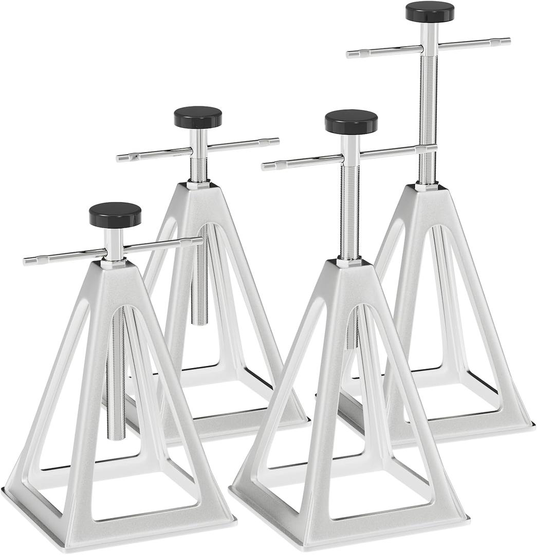 RVGUARD RV Stack Jacks 4 Pack, Aluminum Stabilizer Jacks for RV Trailer Camper, Single Support Up to 6000 Lbs, Adjustable from 11" to 17"