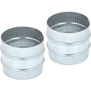 PATIKIL 3 Inch Duct Connector Coupling, 2 Pcs Galvanized Steel Straight Dryer Vent Coupler Flexible Ducting Collar Connector Round Crimped Ventilation Duct Extension for HVAC System Pipe