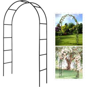 Metal Pergola Arbor,4.6 Feet Wide x7.9 Feet High Assemble Freely for Various Climbing Plant Wedding Garden Arch Bridal Party Decoration Wide Arbor (Black)