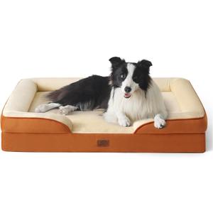 Bedsure Orthopedic Dog Beds Large Sized Dog - Washable Large Dog Cat Bed Waterproof, Comfort Dogs Couch Sofa with Washable Removable Cover, Pet Bed with Nonskid Bottom, Ember Clay, 35"