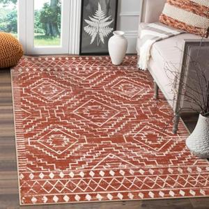 Nourison Positano Indoor/Outdoor Terracotta 2' x 10 Area Rug, Easy- Cleaning, Non Shedding, Bed Room, Living Room, Dining Room, Deck, Backyard, Patio (2x10)