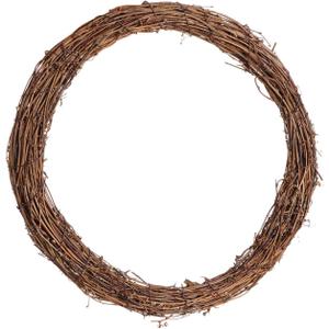 Grapevine Wreath Set, Marrywindix 1 Piece Natural Vine Branch Wreath Christmas DIY Rattan Wreath Garland for Christmas Holiday Craft Wedding Decor (14 in.)