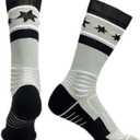 Compression Cushioning Basketball Socks, Shock Absorbing and Anti-slip, Thick Bottom Tall Design,Men Women, Pair of 3 