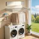 Wall Mounted Drying Rack 32" Foldable Space Saving for Laundry Room