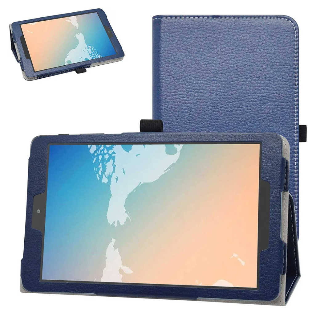 TCL/Alcatel Tab 8/2 Case, PU Leather Folio 2-Folding Stand Cover for Verizon TCL 9038s/T-Mobile Alcatel 9032Z 8" Tablet, Dark Blue