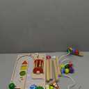 Activity Table for 1+ Year Old, Montessori Wooden Toys for Toddlers 1-3, 8 in 1 Baby Activity Table, Educational Sensory Bead Maze Toys for Babies, Learning Shape Sorter, Birthday Gifts Girls Boys