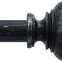 Black Curtain Rods for Windows 48 to 84 Inch,1'' Diameter Heavy Duty Curtain Rod Adjustable Decorative Drapery Rods for Farmhouse Rustic Living Room Bedroom