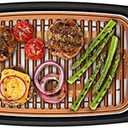 Chefman Smokeless Indoor Electric Grill, Copper, Extra Large, Nonstick Table Top Grill for Indoor Grilling and BBQ with Adjustable Temperature Control, Nonstick Dishwasher-Safe Parts, 9" x 15"