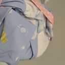 Girls Dress Cute Ruffle Sleeve Casual Dresses with Headband and Socks Halloween Birthday Party Outfits (9-10 Years, Blue)