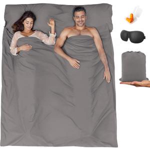 Sleeping Bag Liner,Travel Sheet & Adult Sleep Sack, Camping Sheets Travel Sleep Sack for Backpacking,Hotels & Hostels -Lightweight Single &Double Travel Sheet Camping Sheets