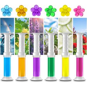 EKE Toilet Gel, Toilet Stain Removal Cleaning Air Freshener, 72 Flower Stamps, Pack of 6 Scents