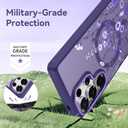 DOMAVER for Samsung Galaxy S25 Ultra Case, Magnetic Phone Case for Samsung S25 Ultra [Compatible with MagSafe] Slim Fit Flowers Floral Design Shockproof Protective Bumper Women Girls Cover- Purple
