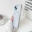 NITITOP Compatible with iPhone 15 Plus Case with Card Holder Clear Cute Line Rose Floral Flowers for Women Girls Soft TPU Wallet Shockproof Protective Cover - White