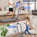 Treadmill Walking Pad with 12% Incline & Height Adjustable Handle Bar, Trisomy 4 in 1 Walking Pad with Handle Bar, 350LBS Foldable Walking Pad Treadmill with Incline for Home, 3.5HP Small Treadmills