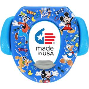 Disney Mickey Mouse "Pals at Play" Soft Potty Seat and Potty Training Seat - Soft Cushion, Baby Potty Training, Safe, Easy to Clean