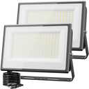 Olafus 1 Pack 200W LED Flood Light Outdoor, 18000LM Super Bright IP66 Waterproof Exterior Security Lights with Plug, 6500K Daylight White Exterior Floodlights for Stadium Yard Barn