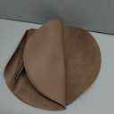 Round Placemats Dual Sided, Faux Leather Place Mats Non-Slip Heat Stain Resistant Outdoor Table Mats Indoor Placemats for Kitchen Dining (Brown, Set of 4)