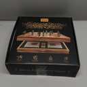 Large 23 inches Horse Racing Board Game with 11 Luxury Metal Horses, Foldable Wood Horse Race Board Game with 2 Sets of Dice, 2 Boxes of Cards for Parties and Gambling (Medium, Black)