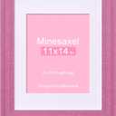 11x14 Glitter Picture Frame with Mat for 8x10, HD Real Glass Pastel Sparkle Photo Frames, Colorful Cute Fun or Unique 11 by 14 Artwork Frame for Tabletop or Wall Display Pink 1 Pack