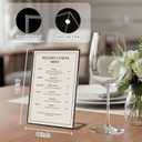 EHWINE 20 Pack Acrylic Sign Holder 4 x 6, Black Picture Frame Stand up Table Top Sign Holders, Slanted Back Paper Holder Clear Display Stand Menu Flyer Holder for Wedding Party