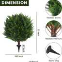 22''T Artificial Cedar Topiary Ball Tree 2 Pack, Outdoors Artificial Shrubs Faux Plants Uv Rated Perfect for Outdoor, Indoor - Easy to Install.