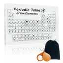 Periodic Table with Real Elements Inside, Large Acrylic Periodic Table of Elements with Flannel Bag, Chemistry Gifts for Kids Adults Teacher (8.3" x 5.5")