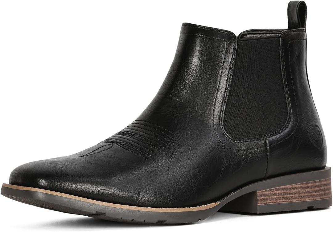 IUV Cowboy Boots For Men Ankle Boots Western Boot Casual Dress Slip On Chelsea Men, Size 10