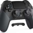 CHEREEKI Wireless Controller for PS4 with 2 Macro Buttons, 3.5mm Audio and Turbo Function, 6-Axis Motion Control, Dual Vibration, Gamepad Joystick for PS-4, Compatible with PS-4, Slim, Pro (Black)