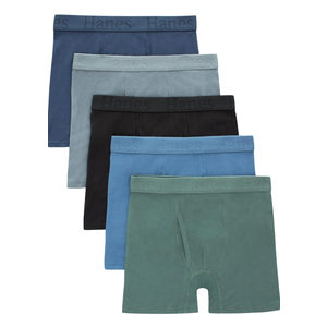 Hanes Boys' Originals Boxer Brief Underwear, Supersoft Boxer Briefs For Boys', Assorted 5-Pack,M