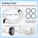 2 Pack Pool Hoses for Above Ground Pools 59"x1.5" With 2 Type B Hose Adapters - Pool Pump Hose Accessories - Above Ground Pool Hose Replacement - Pool Pump Hoses for Above Ground Pools