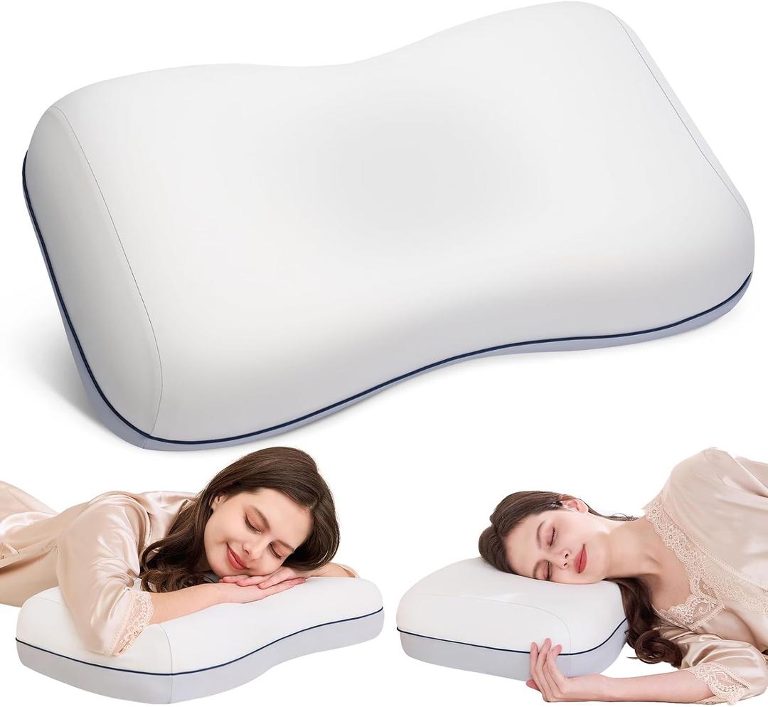 Ergonomic Memory Foam Pillow, Cervical Neck Pillow for Neck Support, 14.07*23.51*4.28 inch