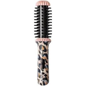 CALISTA GoGo Mini Heated Round Brush | Curl, Touch-Up, De-Frizz, Smooth, and Style Hair with Mini 7” Styling Tool | Heats to 365°F | Perfect Travel Tool | Dual Voltage (Cheetah)
