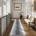 Lahome Moroccan Runner Rugs for Hallway 2.5x8,Grey Long Kitchen Runner Rugs Washable Ultra-Thin Non Slip, Soft Abstract Carpet Runners for Entryway Stair